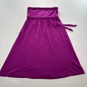 Y2K American Eagle AE Strapless Mini Dress Knit Smocked Back Empire Waist Tie